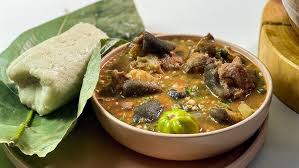 Okro soup, swallow with Catfish